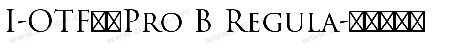 I-OTF行書Pro B Regula字体转换